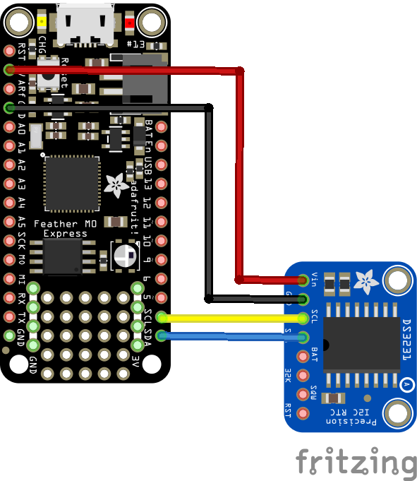 feather and DS3231 layout