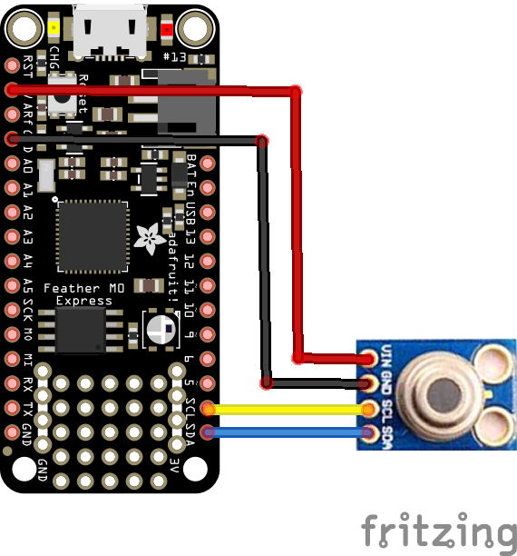 feather and MLX90614 layout