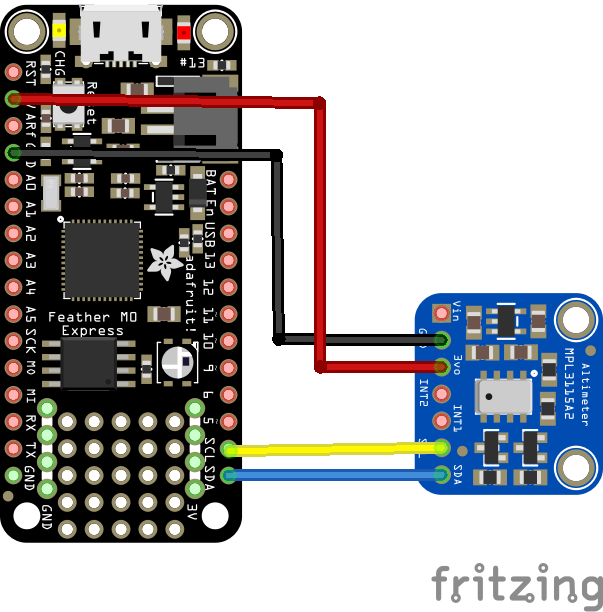 feather and MPL3115A2 layout