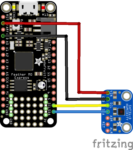 feather and SHT31 layout