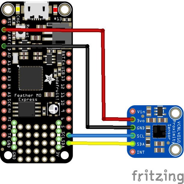 feather and vcnl4010 layout