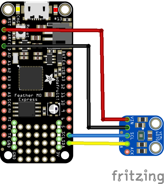 feather and veml6070 layout