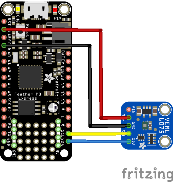 feather and veml6075 layout