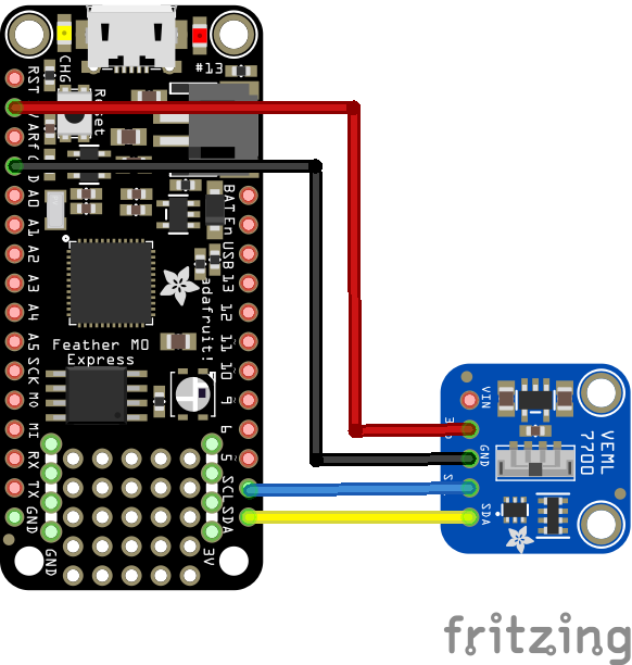 feather and veml7700 layout