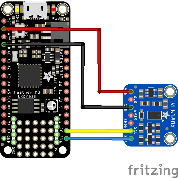 feather and vl6180x layout