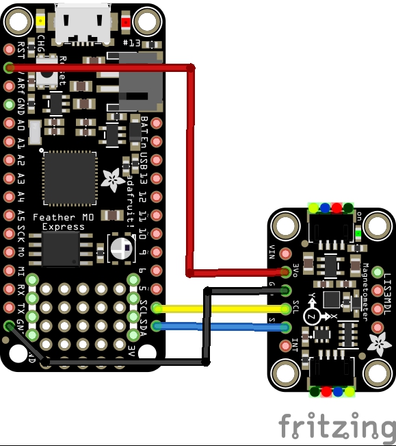 feather and lis3mdl layout